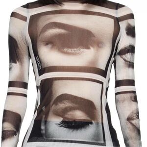 Women's Black and White Graphic Top